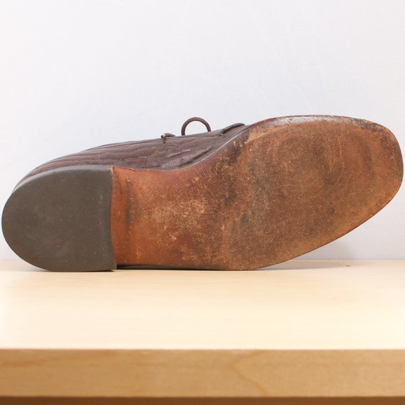 [SOLD] VTG Dack's Plain Toe Blucher Men's Shoe 7 D Brown Sealskin 🇨🇦 Round Toe - Picture 6 of 7